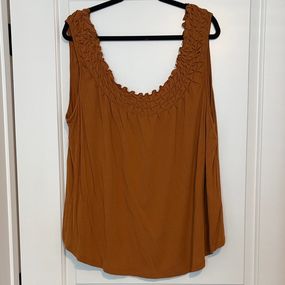 Anthropologie Textured Tank Top in Rich Brown